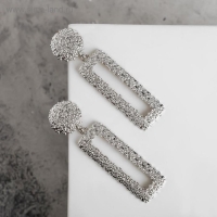 Серьги металл &laquo;Карибы&raquo; длинный прямоугольник, цвет серебро