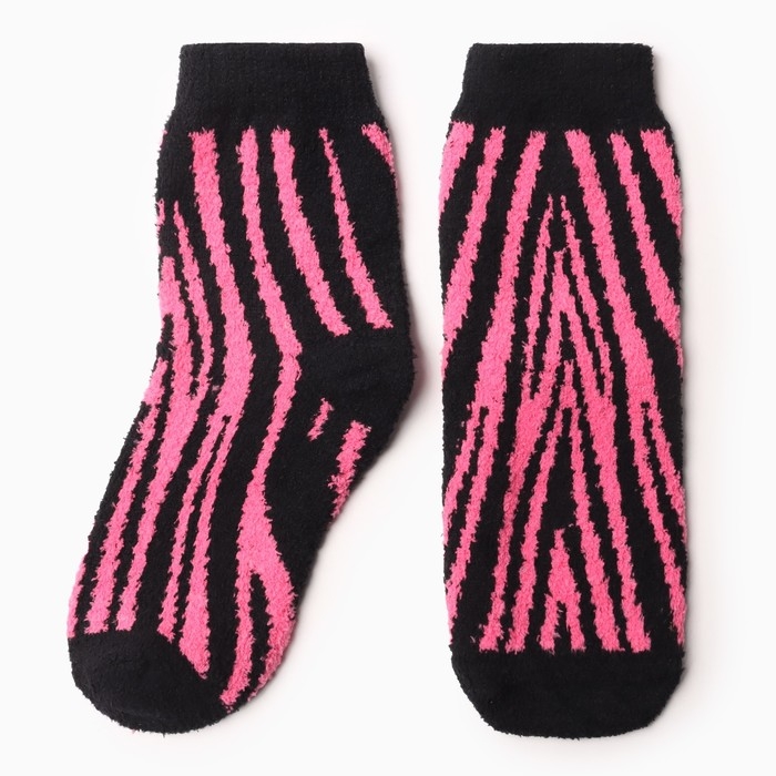 Носки женские махровые &laquo;Зебра&raquo;, цвет малиновый размер 36-40