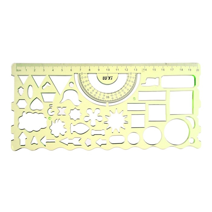 Набор трафаретов, 2 штуки, геометрические фигуры, пластик, МИКС