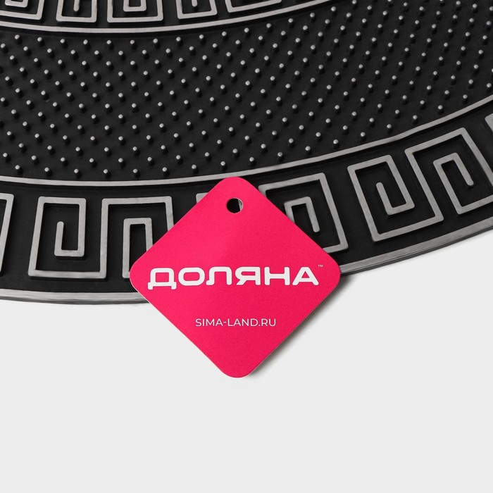 Коврик придверный полукруглый Доляна &laquo;Меандр&raquo;, 45&times;75 см, цвет серебряный