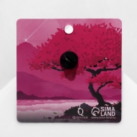 Значок &laquo;Япония&raquo; сакура, цветной в золоте