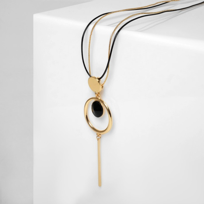Кулон &laquo;Цепь&raquo; тотем, кольцо с иголкой, цвет чёрный в золоте, 70см