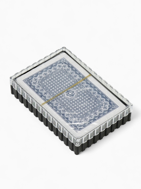 Карты игральные пластиковые 54 шт "Время игры", покер, 9,5 х 6,5 см, синяя рубашка