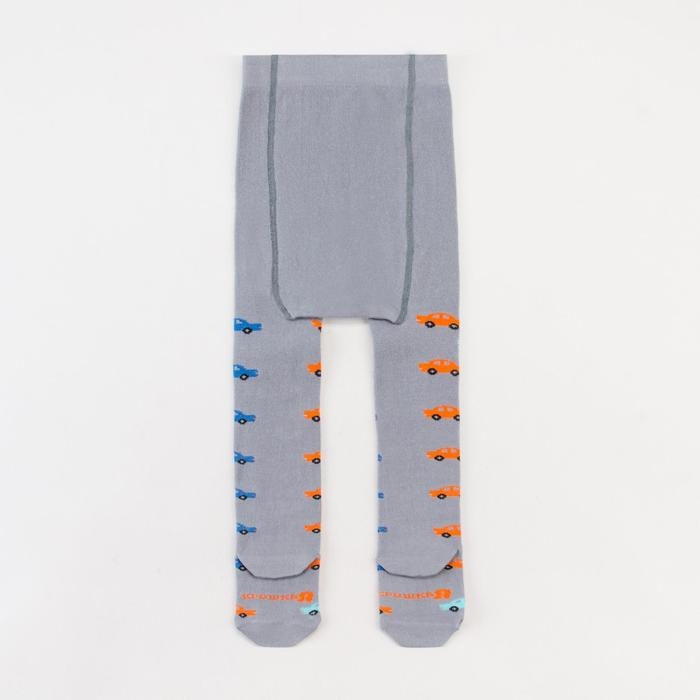 Колготки Крошка Я &laquo;Машинки&raquo;, цвет серый, рост 98-104 см