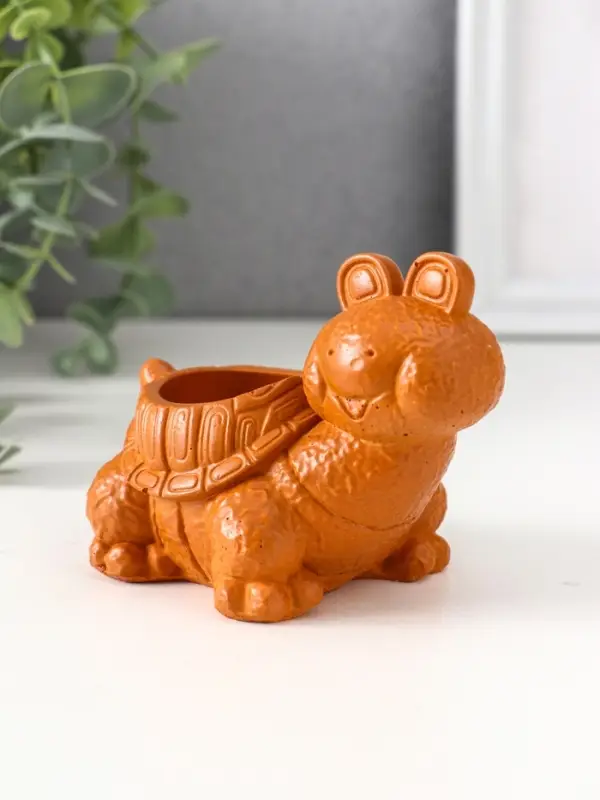 Фигура с подставкой для мелочей &laquo;Черепаха&raquo;, 7.5&times;10&times;6 см, красная глина