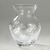 Ваза для цветов &laquo;Цветы&raquo; стеклянная, прозрачная, 14,4 см, 700 мл.