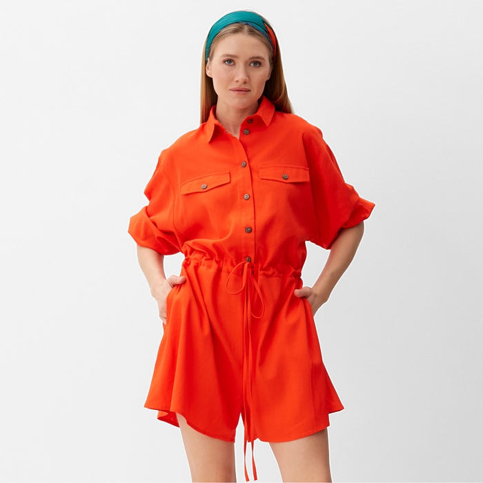 Комбинезон женский Minaku: Casual Collection цвет абрикосовый р-р 46 Комбинезон женский Minaku: Casual Collection цвет абрикосовый р-р 46