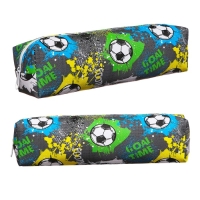 Пенал школьный на молнии "Футбол" Calligrata, серый Пенал школьный на молнии "Футбол" Calligrata, серый