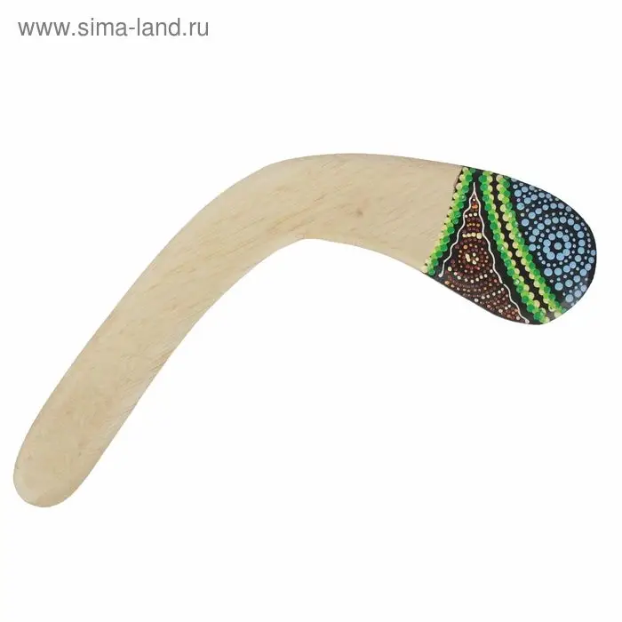Сувенир &laquo;Бумеранг с точечной росписью&raquo;, натуральный, 38&times;9&times;1 см, МИКС