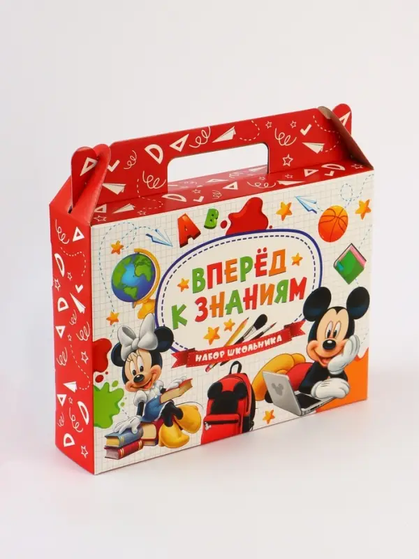 Коробка складная &laquo;Вперёд к знаниям&raquo;, Микки Маус,  33,7 х 25,7 х 7,9 см