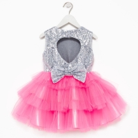 Платье детское с пайетками KAFTAN, размер 30 (98-104 см), ярко-розовый