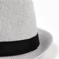 Шляпа мужская MINAKU "Плетеная", размер 58, цвет белый
