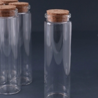 Декор для творчества стекло "Баночка с пробкой" набор 6 шт 12х3,7х3,7 см