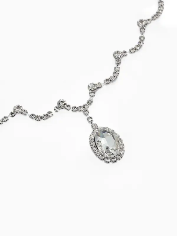 Набор 2 предмета: серьги, колье &laquo;Вечерний шик&raquo; капля ажурная, белый в серебре