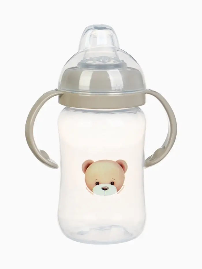Поильник - непроливайка &laquo;Baby Bear&raquo; с силиконовым носиком, 270 мл., цвет бежевый Mum&Baby