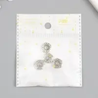 Бусина для творчества металл "Плоский круг. Солнце" 1,2х1,2 см