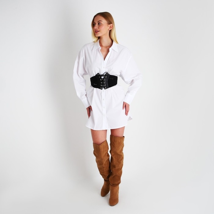 Ремень женский, ширина 12 см, на молнии, цвет чёрный