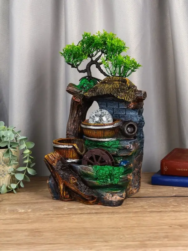 Фонтан "Хижина под деревом" 32х15х13 см (с подсветкой)