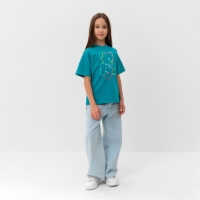 Футболка детская MINAKU "Gummy bear", цвет аквамарин, рост 110 см