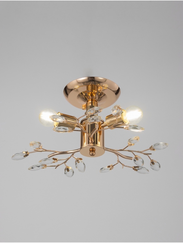 Люстра "Нежность" 3х40Вт Е27 золото 42х42х18см