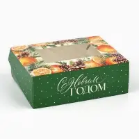 Коробка складная &laquo;Новогодняя ботаника&raquo;, 10 х 8 х 3.5 см