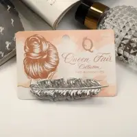 Зажим для волос "Либерти" перо, 7,5 см, серебро