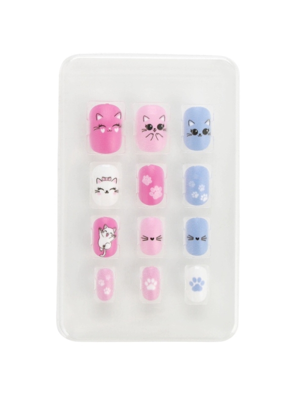 Детские накладные ногти "Милая кошечка" , 12 шт
