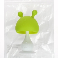 Прорезыватель силиконовый с погремушкой &laquo;Грибочек&raquo;, цвет зеленый, Крошка Я