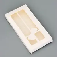 Подарочная коробка под плитку шоколада, с вырубным окном, &laquo;Бант&raquo;, 17.1&times;8&times;1.4 см