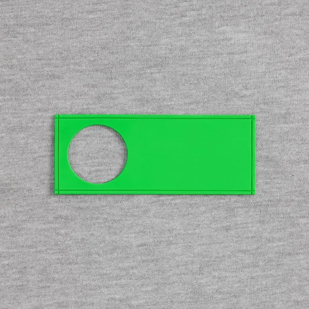 Лейбл из ПВХ с вырубкой &laquo;Круг&raquo;, зеленый неон