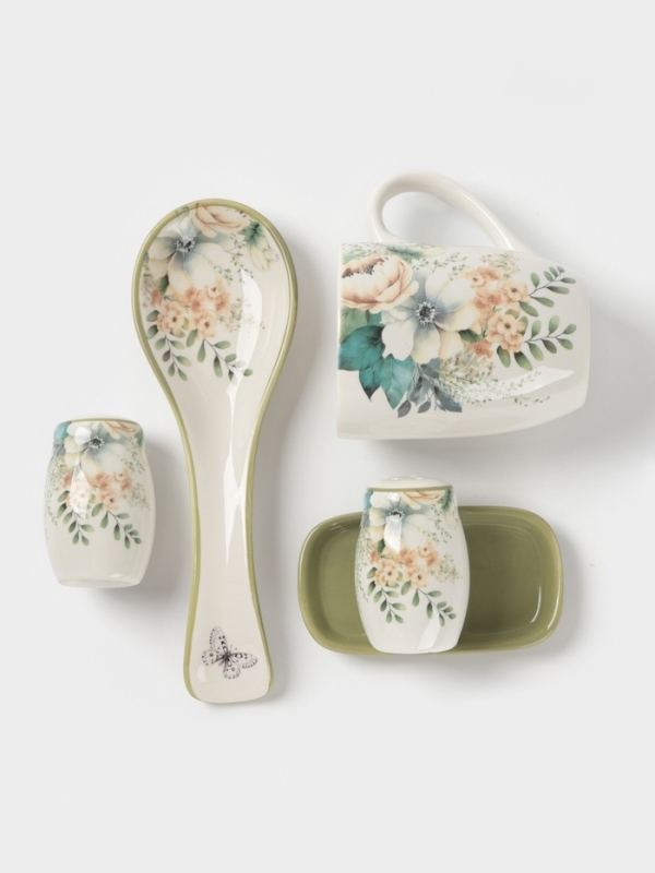 Кружка  Доляна "Цветы" цвет белый  330 мл