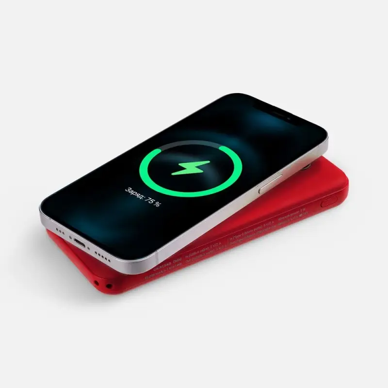 Аккумулятор Omni Qi 10000 мАч, ver.2, красный