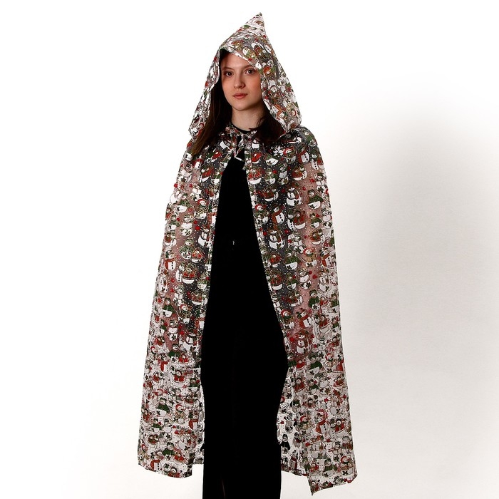 Карнавальный плащ детский &laquo;Снеговики&raquo;, органза, длина 85 см