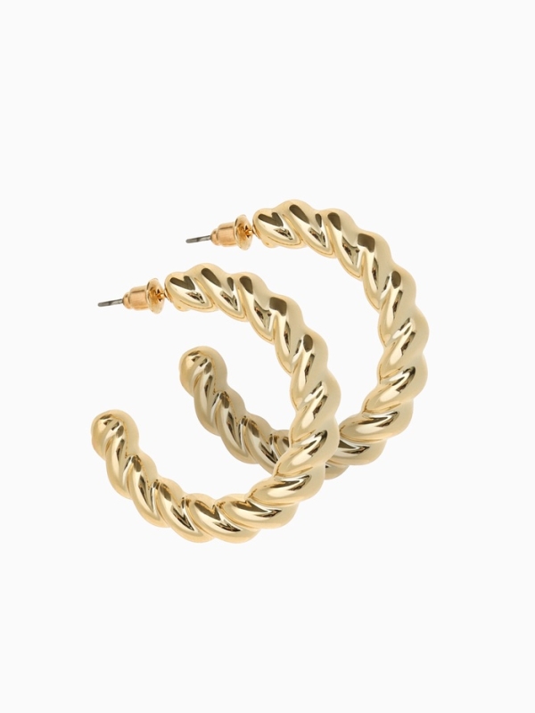 Набор серьги и каффы 9 шт. &laquo;Кольца&raquo; переплетение, цвет золото