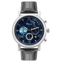 Часы наручные мужские, с хронографом, d-4.4 см, ремешок l-24 см, светящиеся, 3 ATM