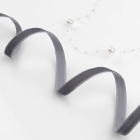 Лента бархатная, 10 мм, 18 &plusmn; 1 м, цвет серый №63