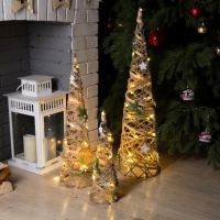 Светодиодная фигура &laquo;Конусы серые&raquo; 40, 60, 80 см, текстиль, металл, батарейки ААх2 (не в комплекте), свечение тёплое белое