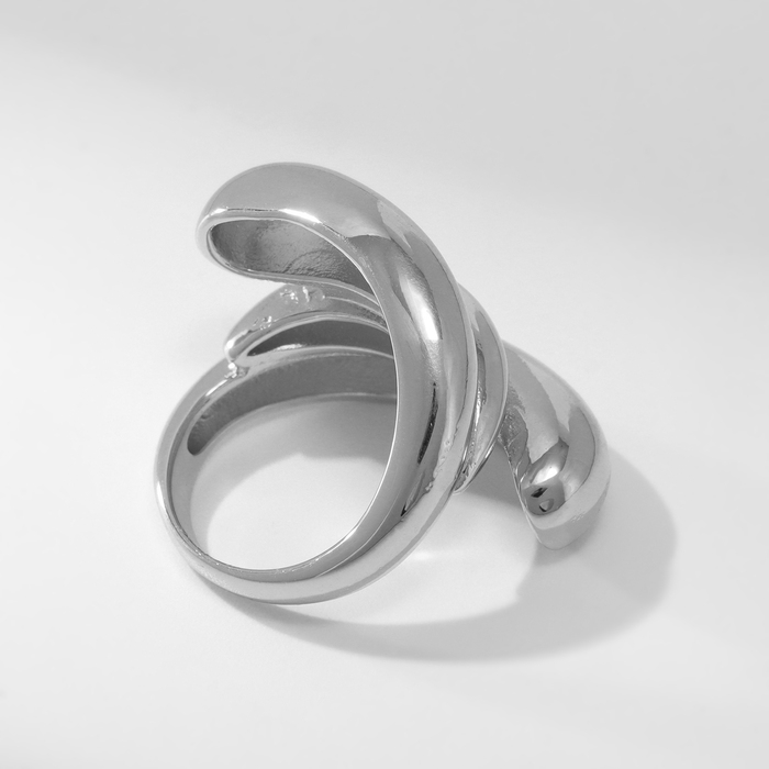 Кольцо металл &laquo;Тренд&raquo; тройная волна, цвет серебро, размер 18