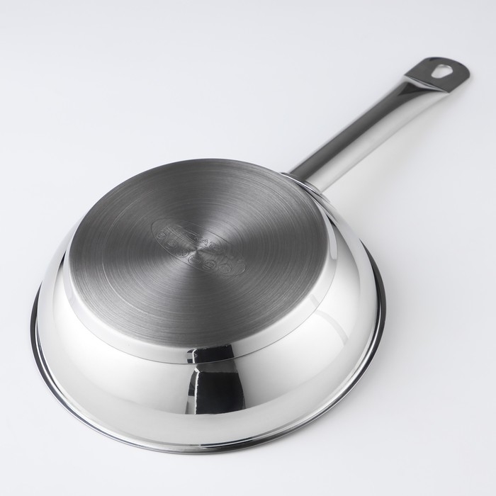 Сковорода &laquo;Общепит&raquo;, d=22 см, толщина корпуса 0,6 мм, дно 3,5 мм, с теплораспределительным слоем, антипригарное покрытие, индукция