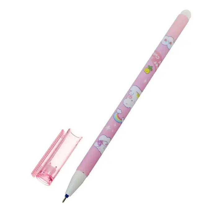 Ручка гелевая со стираемыми чернилами, стержень синий 0.5 мм, корпус с рисунком, МИКС