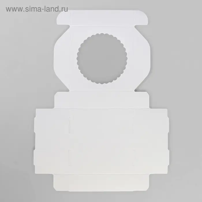 Подарочная коробка сборная с окном, белый, 11.5&times;11.5&times;3 см