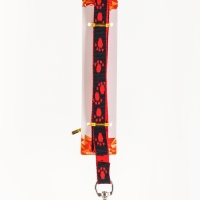 Комплект "Большая лапа", ширина 1,5 см, поводок 120 см, шлейка 28-42 см, красно-чёрный Комплект "Большая лапа", ширина 1,5 см, поводок 120 см, шлейка 28-42 см, красно-чёрный