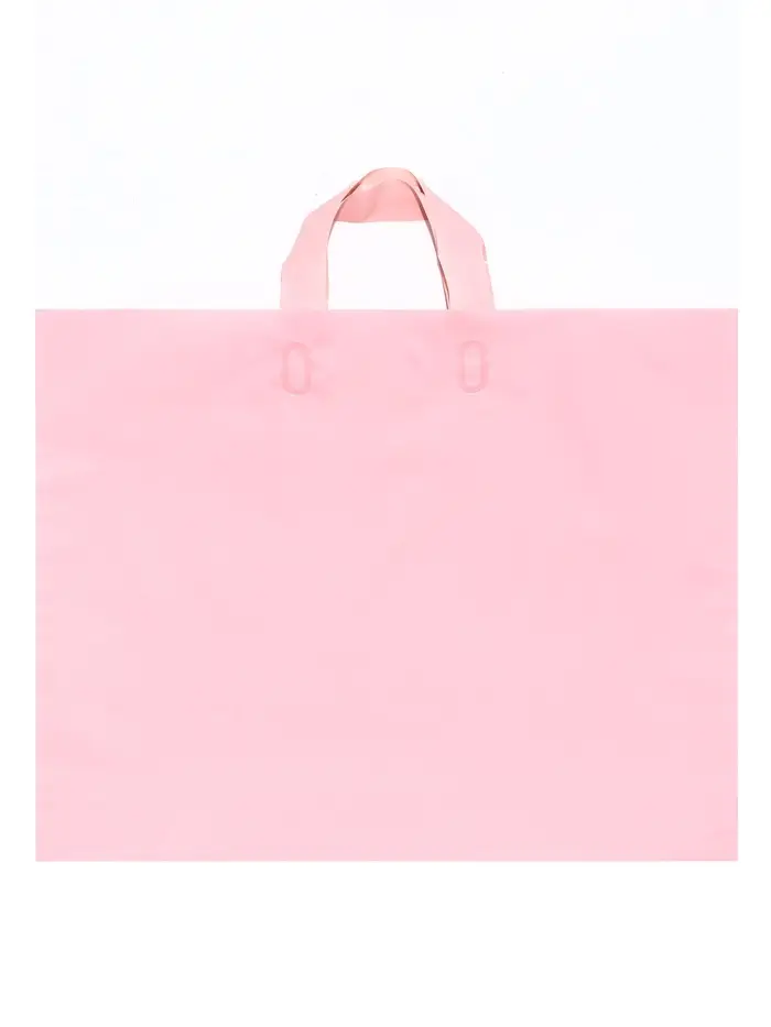 Пакет с петлевой ручкой розовый 45 х 35 х 8 см 80 мкм