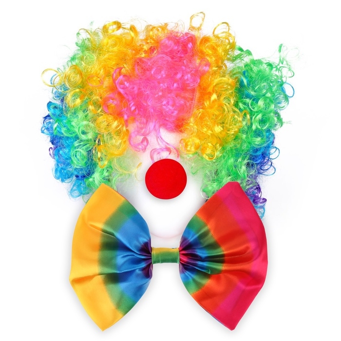 Карнавальный набор &laquo;Клоун&raquo;: парик, галстук-бабочка 24 см, нос