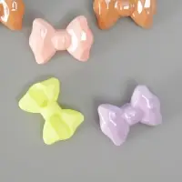 Бусина для творчества пластик "3D бант с гранями" пастель МИКС 2,5х3,4х1,4 см