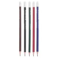 Карандаш чернографитный с ластиком ErichKrause "Deep Classic triangular", НВ, грифель d=2,2 мм, дерево, трехгранный в тубусе, микс