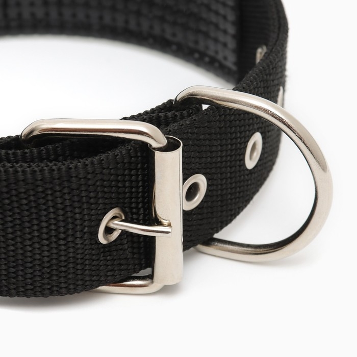 Ошейник "Комфорт" комбинированный, 60 х 4 см, ОШ 45-55 см, чёрный