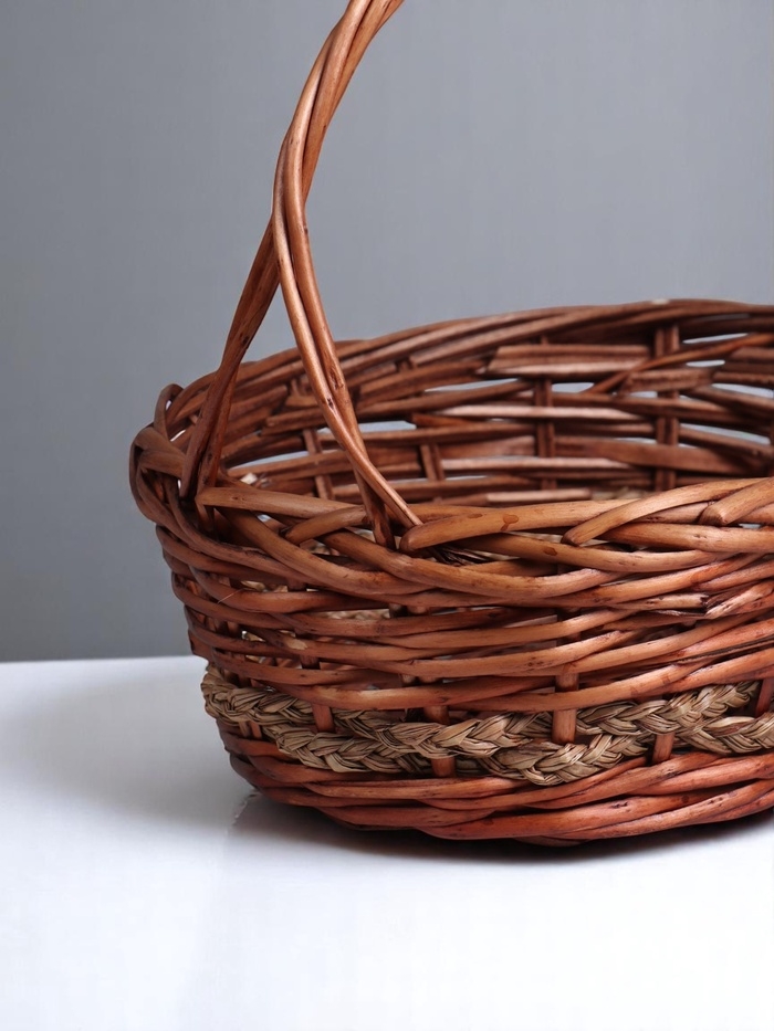 Набор корзин плетёных, овальные 3 шт. L: 36&times;29 см, Н 13 см, Н с ручкой 37 см.M: 30&times;24/ 11H/ 30THS: 25&times;19/ 9H