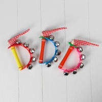 Игрушка музыкальная Бубен &laquo;Звери&raquo; с колокольчиками, МИКС