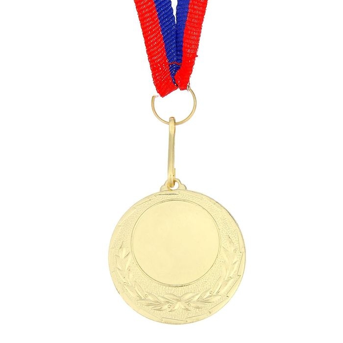 Медаль под нанесение 034, d= 4 см. Цвет золото. С лентой